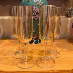 Anthropologie Set of 4 Honey lsadora Flute Glasses